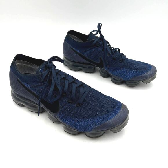 Nike Air Vapormax Flyknit  Midnight Blue Black Sneakers - Picture 9 of 11